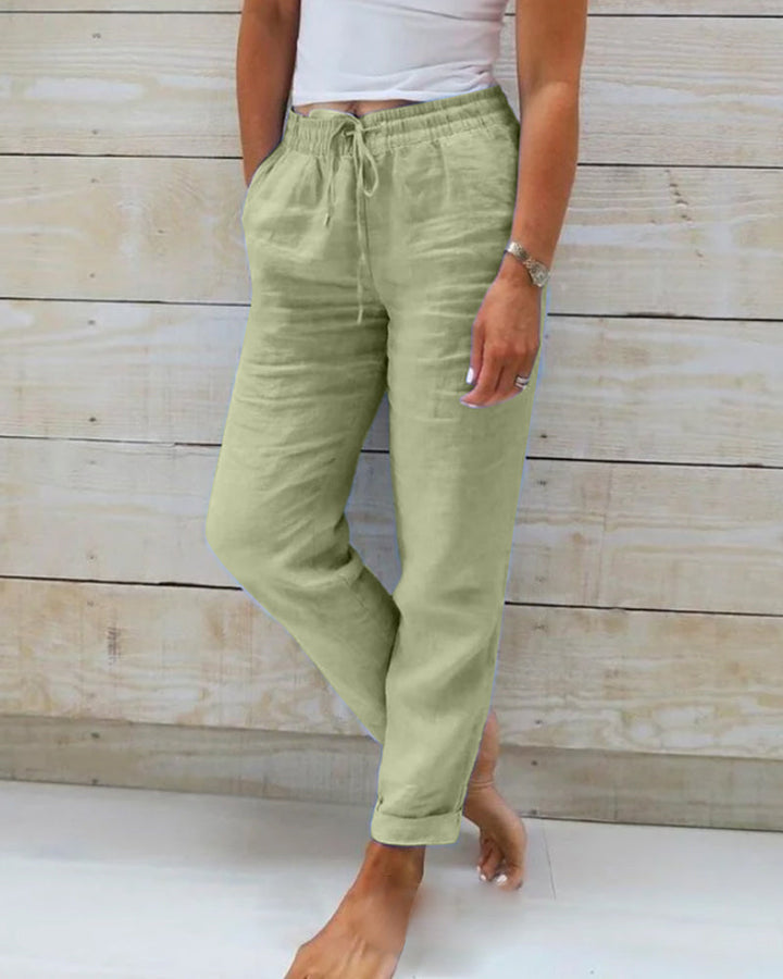 Addison™ - Cotton Linen Elasticated Trousers