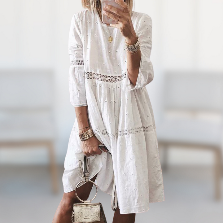 Leah™ - Elegant Cotton Linen Summer Dress