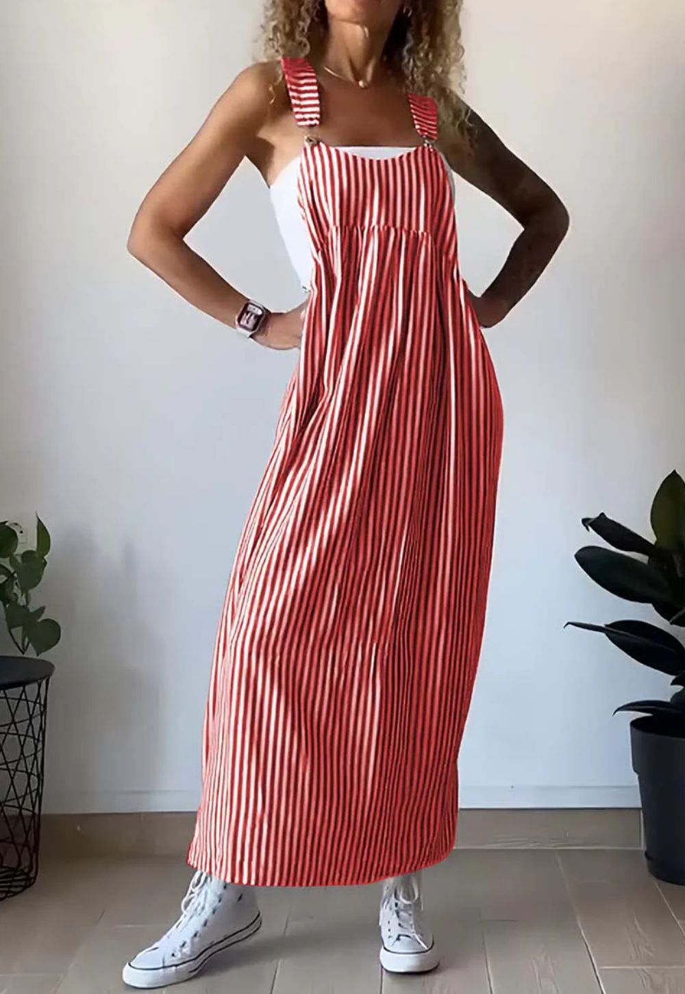 Christine™ - Casual Striped Jumpsuit Dress