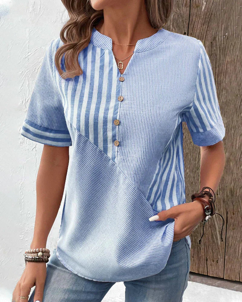 Chloe Stripe Linen Top