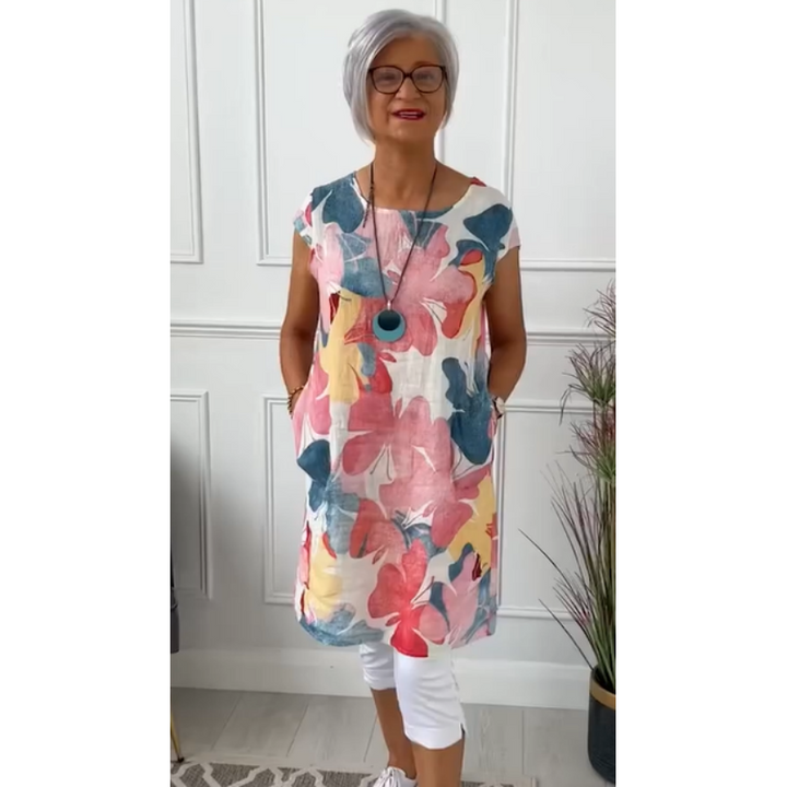 Tamara - COMFORTABLE DRESS WITH BUTTERFLY PRINT